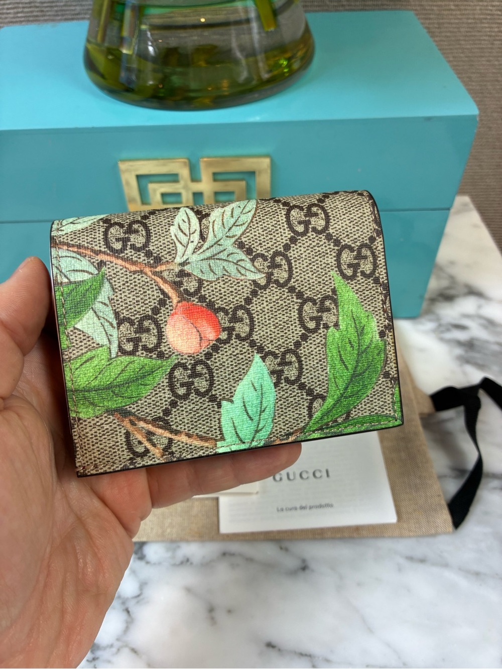 Gucci Tian Floral Garden Coated Canvas GG Bifold Wallet - Rare NWOT ๐ฆ - Picture 5 of 11